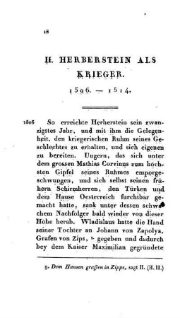 II. Herberstein als Krieger 1506 - 1514