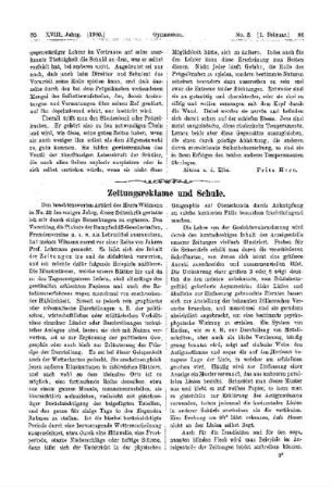 Zeitungsreklame und Schule