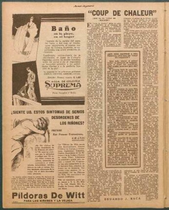 ¿Qué debe hacerse a una persona atacada de "Coup de Chaleut"?