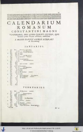 Calendarium Romanum Constantini Magni ...
