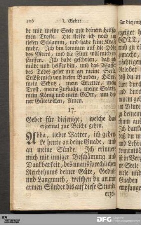 Gebet für diejenige, welche das erstemal zur Beicht gehen.