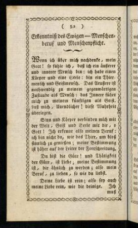 52-60, Erkenntniß des Ewigen - Menschenberuf und Menschenpflicht. Um Erkenntniß des wahren Nebenmenschen.