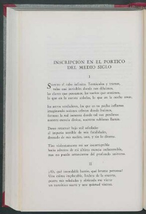 Inscripción en el portico del medio siglo