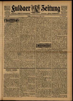 Erste Ausgabe vom Samstag, den 09. Mai 1903.