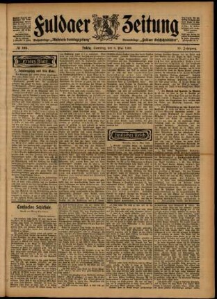 Erste Ausgabe vom Samstag, den 09. Mai 1903.