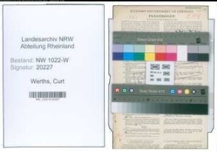 Entnazifizierung Curt Werths , geb. 16.08.1903 (Drucker)