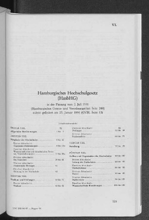 VI. Hamburgisches Hochschulgesetz (HmbHG)