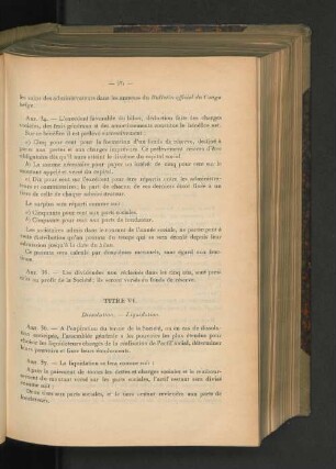 Titre VI.
