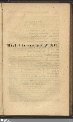 Viel Lärmen um Nichts