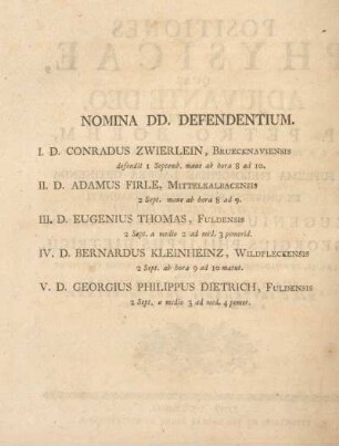 Nomina DD. defendentium.