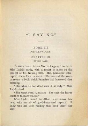 "I say no", 2