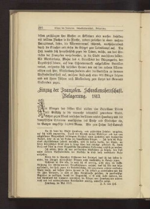 Einzug der Franzosen. Schreckensherrschaft. Belagerung. 1813.