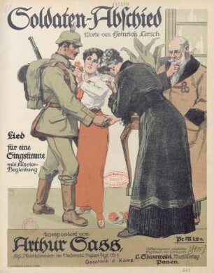 Soldaten-Abschied : (Deutschland muss leben und wenn wir sterben müssen!) ; Lied für eine Singstimme mit Klavierbegleitung
