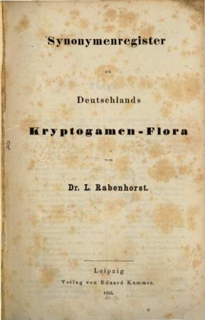 Synonymenregister zu Deutschlands Kryptogamen-Flora