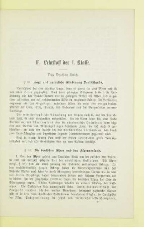 F. Lehrstoff der I. Klasse