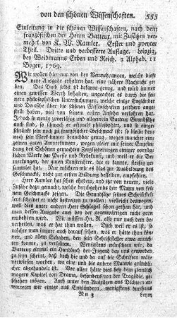 Einleitung in die schönen Wissenschaften. 3.verb.Aufl. T.1.2.