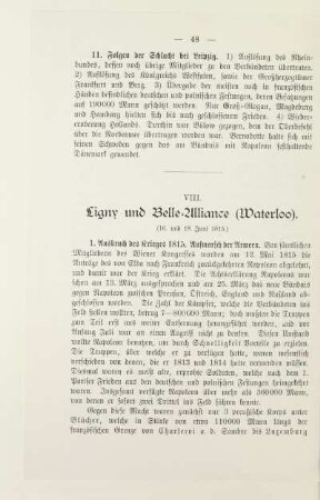 VIII. Ligny und Belle-Alliance (Waterloo). (16. und 18. Juni 1815)