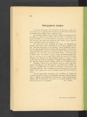 Bibliographische Anzeigen.