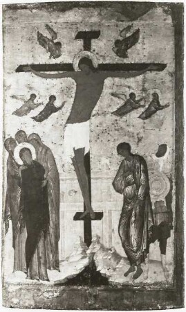 Kreuzigung : Kreuzigung. Ikonenmalerei; 85,1 x 52,1 cm (1466/1502; Dionissij). Moskau: Tretjakow-Galerie