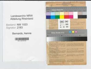 Entnazifizierung Aenne Bernards , geb. 08.12.1904 (Kauffrau)