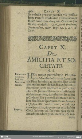 Caput X. De Amicitia Et Societate