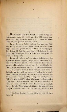 Zur Casuistik der Wirbelfracturen