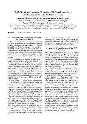 CLARIN’s virtual language observatory (VLO) under scrutiny - the VLO taskforce of the CLARIN-D centres