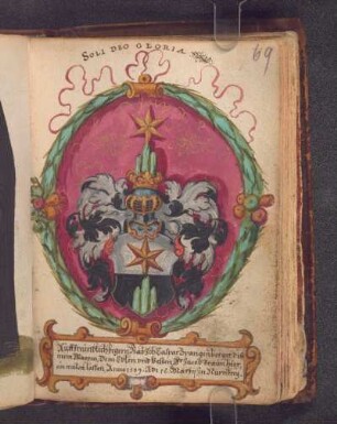 Caspar Spangenberger, Nürnberg, 1589-03-12: Sentenz (lat.), Widm. (dt.)