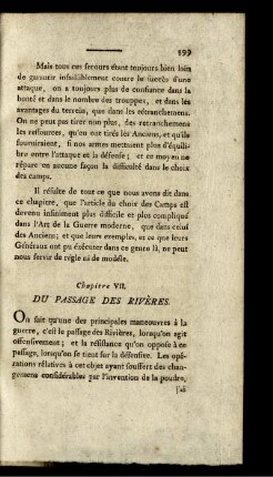 Chapitre VII. Du passage des rivères.