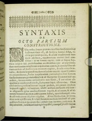 Syntaxis De Octo Partium Constructione.