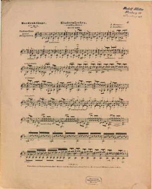 Barden-Klänge : Original-Compositionen für die Guitarre ; 13tes Werk, 8. Kindermärchen