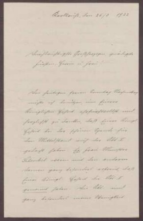 Schreiben von Sophie Sautier an die Großherzogin Luise; u.a. Verhältnis des Zentrums zum Frauenverein