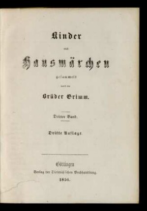 Bd. 3: Kinder und Hausmärchen