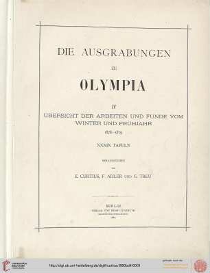 Band 4: Die Ausgrabungen zu Olympia: Übersicht der Arbeiten und Funde vom Winter und Frühjahr 1878-1879