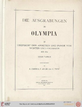 Band 4: Die Ausgrabungen zu Olympia: Übersicht der Arbeiten und Funde vom Winter und Frühjahr 1878-1879