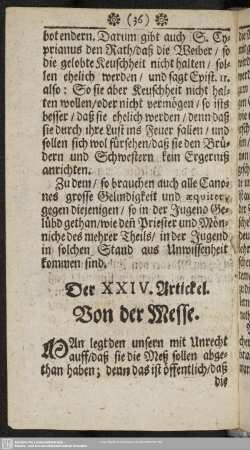 Der XXIV. Artickel. Von der Messe