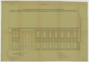 Thiersch, Friedrich von; München; Justizpalast - Wandvertäfelung im Arbeitszimmer (Ansicht, Schnitt)