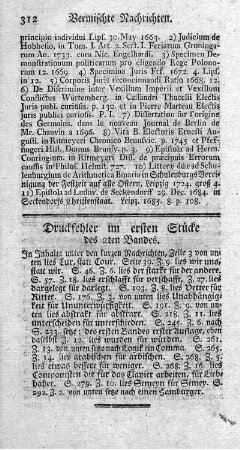 Druckfehler im ersten Stücke des 2ten Bandes.