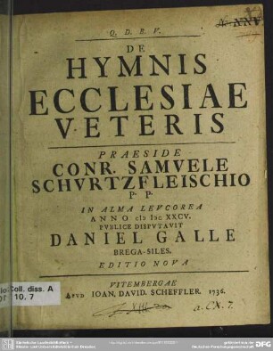 De Hymnis Ecclesiae Veteris