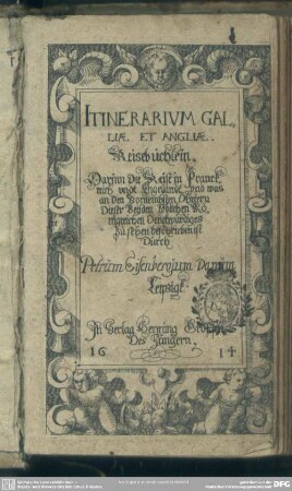 Itinerarivm Galliae Et Angliae