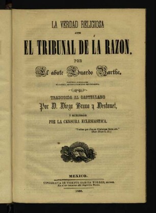 La verdad religiosa ante el tribunal de la razón