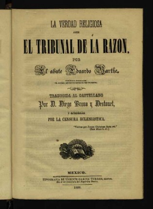 La verdad religiosa ante el tribunal de la razón