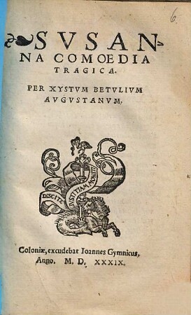 Svsanna : Comedia Tragica