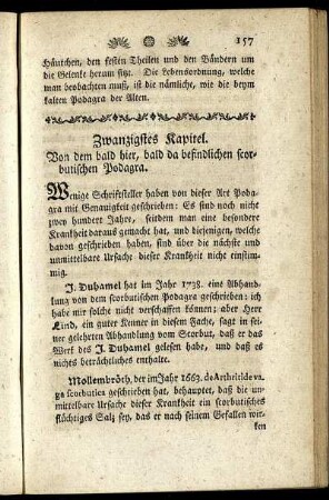 Zwanzigstes Kapitel. Von dem bald hier, bald da befindlichen scorbutischen Podagra.