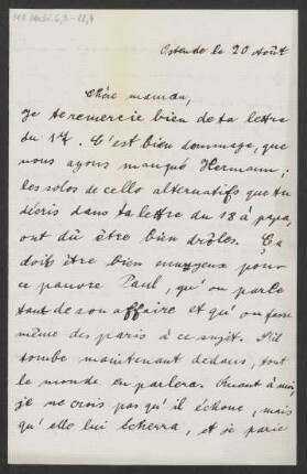 Brief an Enole Mendelssohn : 20.08.1884