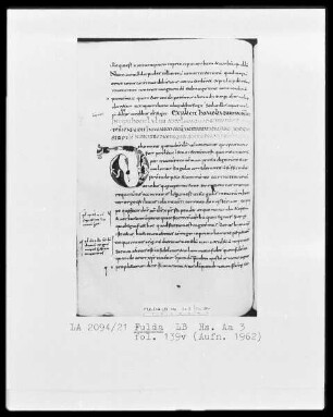 Augustinus, In Johannem evangelistam tractatus 22-54 — Initiale D, Folio 139 verso