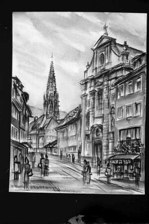Freiburg i. Br.: Bertoldstraße und Münsterspitze
