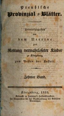Preußische Provinzial-Blätter. 10. 1833