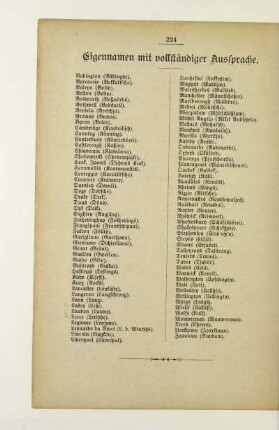 Eigennamen mit vollständiger Aussprache