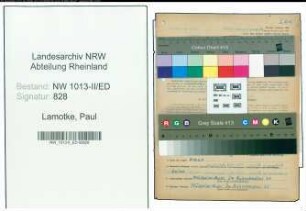 Entnazifizierung Paul Lamotke , geb. 12.10.1902 (Lehrer)